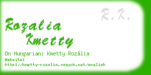 rozalia kmetty business card